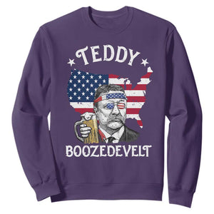 Teddy Boozedevelt Theodore Roosevelt Sweatshirt 4th Of July American Flag TS14 Purple Print Your Wear