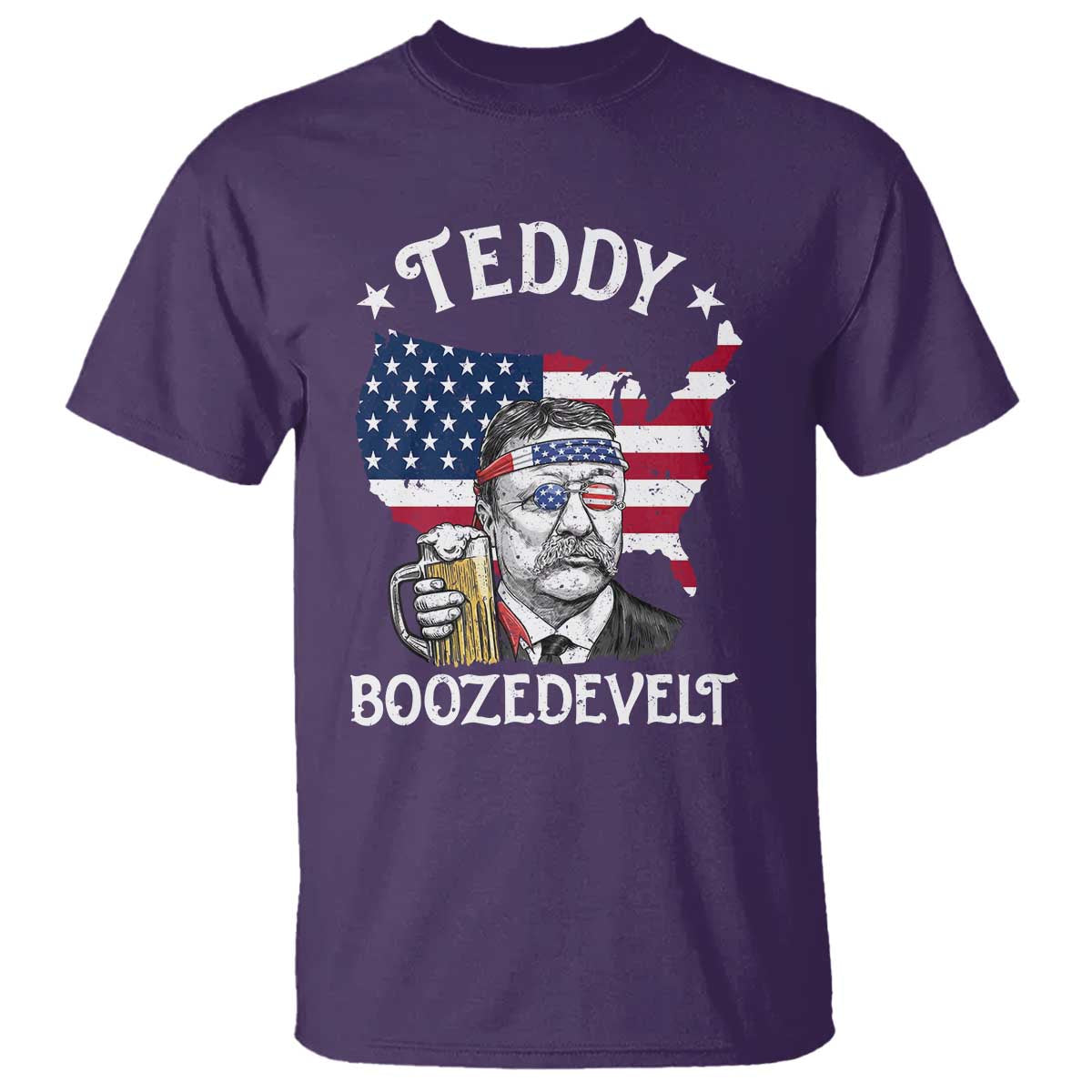 Teddy Boozedevelt Theodore Roosevelt T Shirt 4th Of July American Flag TS14 Purple Print Your Wear