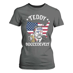 Teddy Boozedevelt Theodore Roosevelt T Shirt For Women 4th Of July American Flag TS14 Dark Heather Print Your Wear
