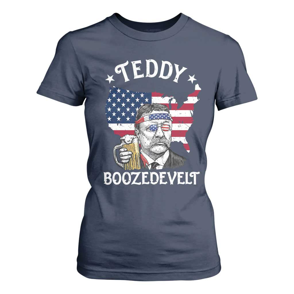 Teddy Boozedevelt Theodore Roosevelt T Shirt For Women 4th Of July American Flag TS14 Navy Print Your Wear