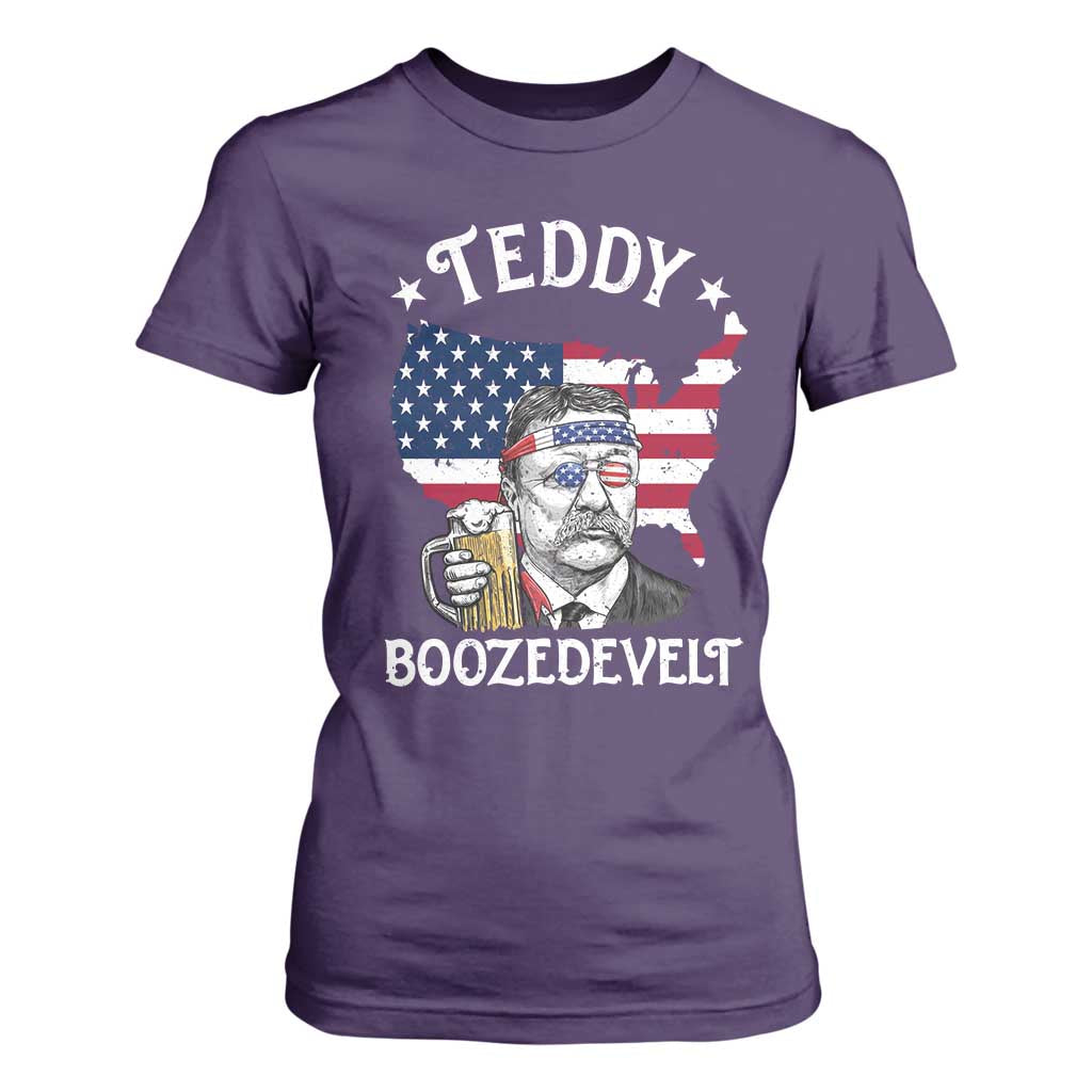 Teddy Boozedevelt Theodore Roosevelt T Shirt For Women 4th Of July American Flag TS14 Purple Print Your Wear