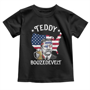Teddy Boozedevelt Theodore Roosevelt Toddler T Shirt 4th Of July American Flag TS14 Black Print Your Wear