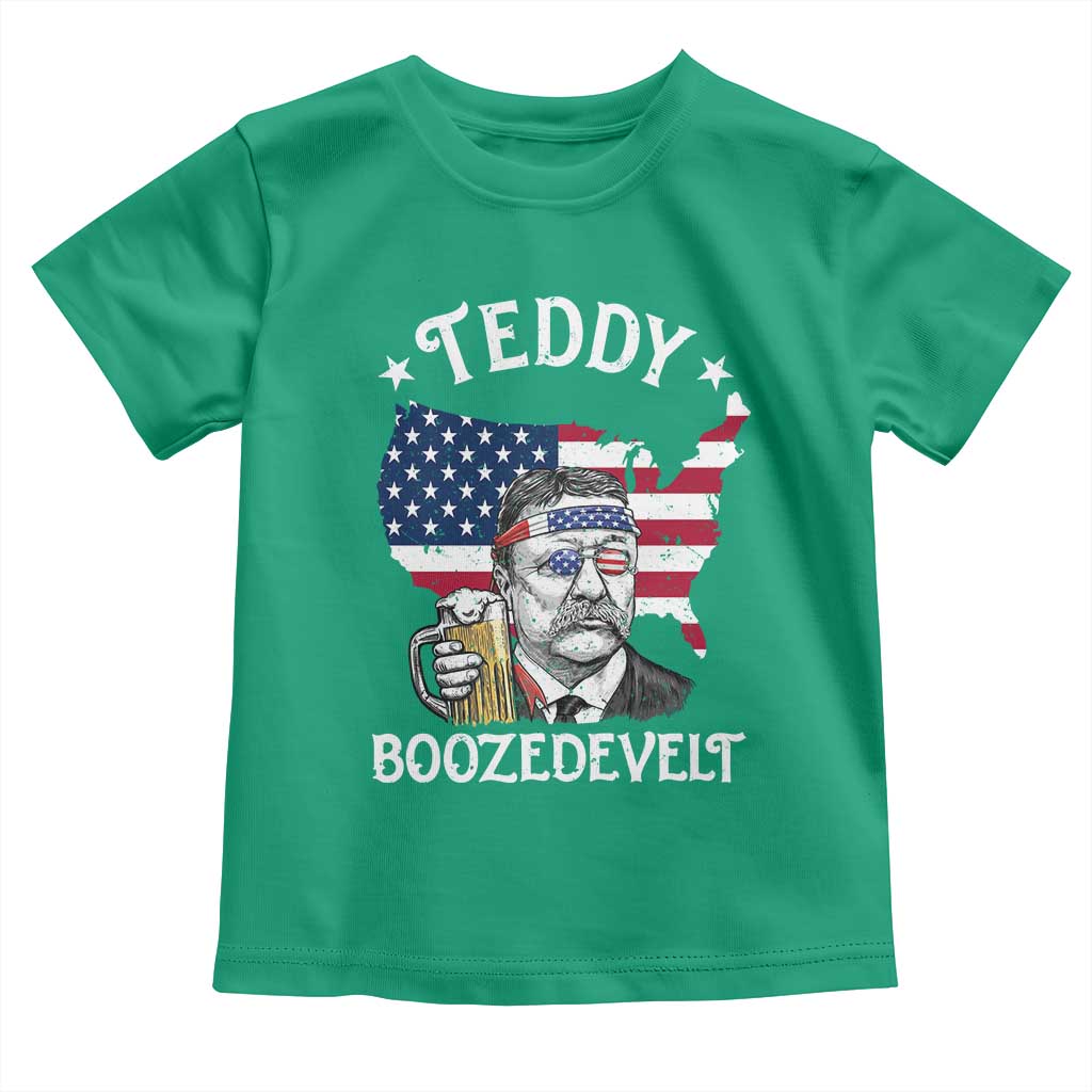 Teddy Boozedevelt Theodore Roosevelt Toddler T Shirt 4th Of July American Flag TS14 Irish Green Print Your Wear