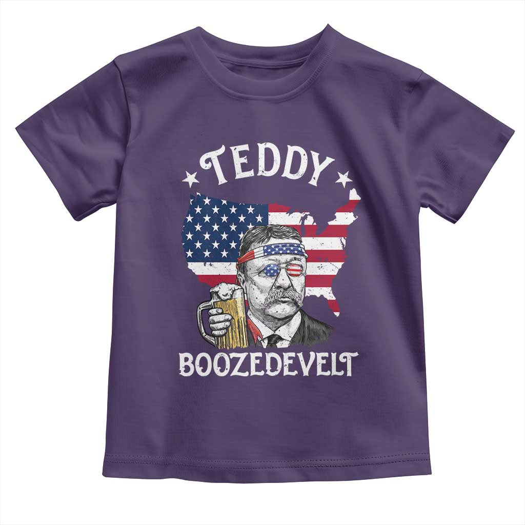 Teddy Boozedevelt Theodore Roosevelt Toddler T Shirt 4th Of July American Flag TS14 Purple Print Your Wear