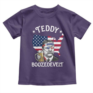 Teddy Boozedevelt Theodore Roosevelt Toddler T Shirt 4th Of July American Flag TS14 Purple Print Your Wear