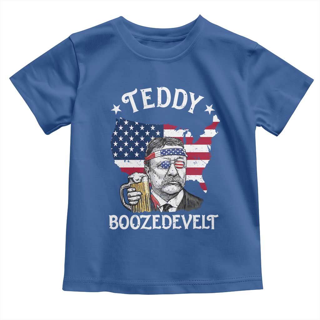 Teddy Boozedevelt Theodore Roosevelt Toddler T Shirt 4th Of July American Flag TS14 Royal Blue Print Your Wear