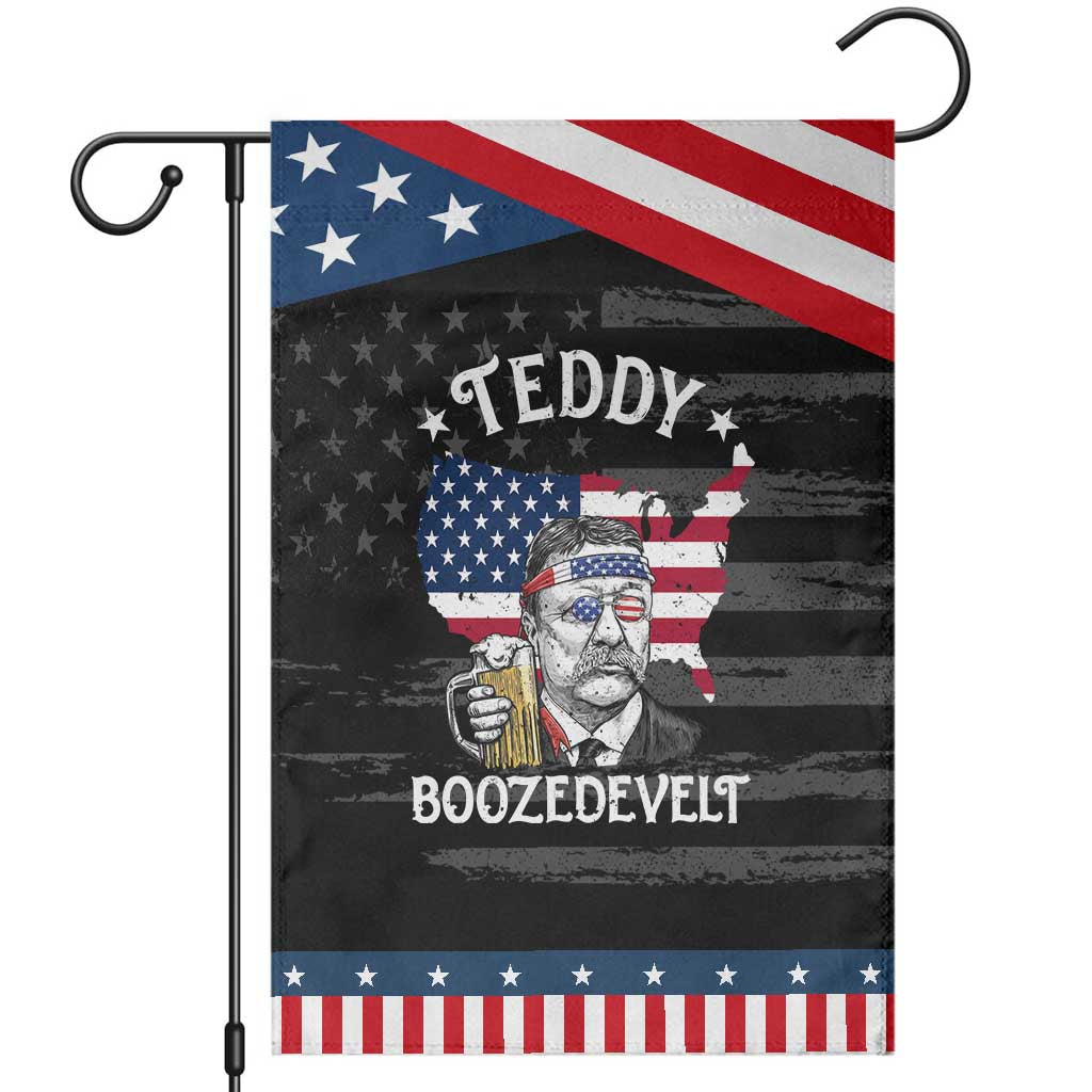 Teddy Boozedevelt Theodore Roosevelt Garden Flag 4th Of July American Flag TS14 Distressed Black Blue Print Your Wear