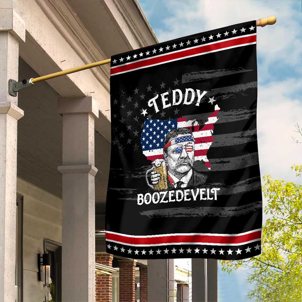 Teddy Boozedevelt Theodore Roosevelt Garden Flag 4th Of July American Flag TS14 Distressed Black Red Print Your Wear