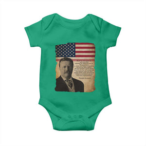 Theodore Roosevelt Quote Baby Onesie American President History TS14 Irish Green Print Your Wear