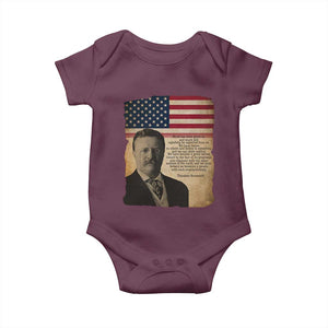 Theodore Roosevelt Quote Baby Onesie American President History TS14 Maroon Print Your Wear