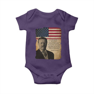 Theodore Roosevelt Quote Baby Onesie American President History TS14 Purple Print Your Wear
