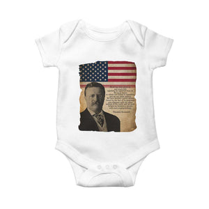 Theodore Roosevelt Quote Baby Onesie American President History TS14 White Print Your Wear
