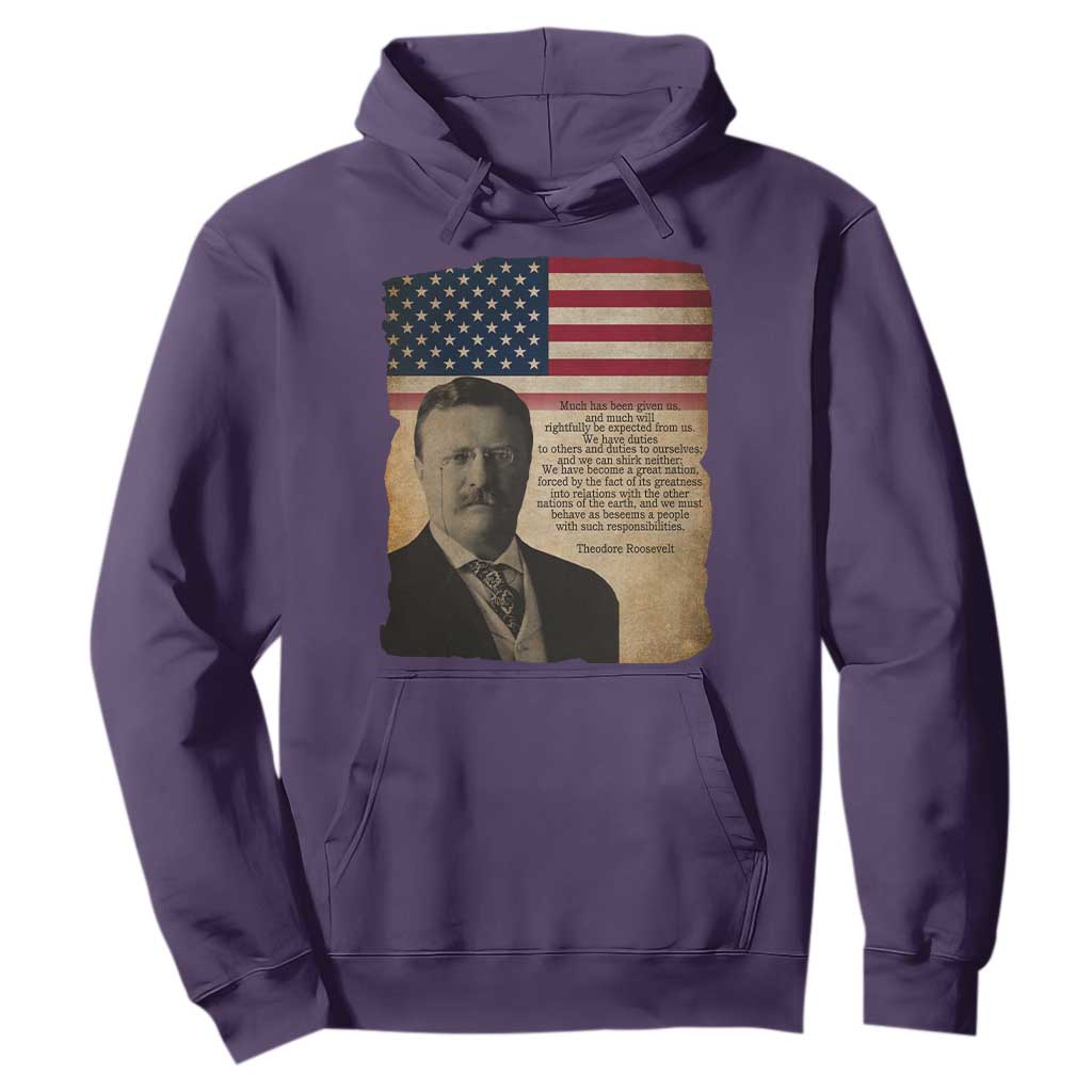 Theodore Roosevelt Quote Hoodie American President History TS14 Purple Print Your Wear