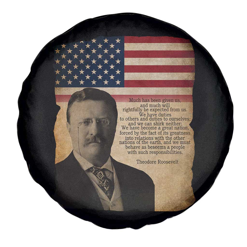 Theodore Roosevelt Quote Spare Tire Cover American President History TS14 Print Your Wear