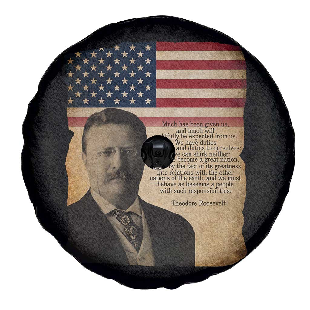 Theodore Roosevelt Quote Spare Tire Cover American President History TS14 Print Your Wear
