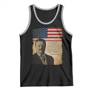 Theodore Roosevelt Quote Tank Top American President History TS14 Black Athletic Heather Print Your Wear