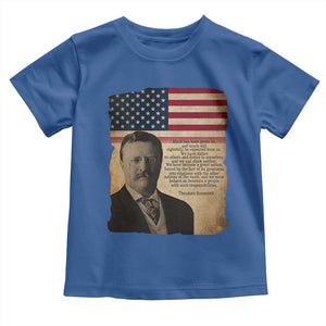 Theodore Roosevelt Quote Toddler T Shirt American President History TS14 Royal Blue Print Your Wear