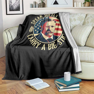 Theodore Roosevelt Quote American President Throw Blanket Speak Softly and Carry a Big Stick TS14 Print Your Wear
