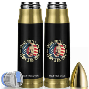 Theodore Roosevelt Quote American President Bullet Tumbler Speak Softly and Carry a Big Stick TS14 Black Print Your Wear