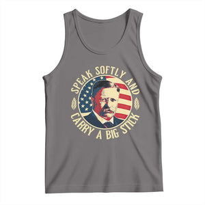 Theodore Roosevelt Quote American President Tank Top Speak Softly and Carry a Big Stick TS14 Deep Heather Print Your Wear