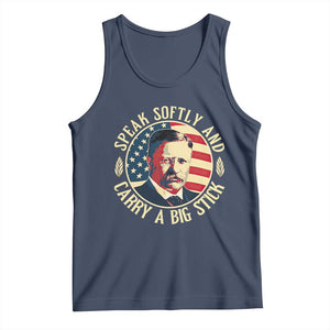 Theodore Roosevelt Quote American President Tank Top Speak Softly and Carry a Big Stick TS14 Navy Print Your Wear