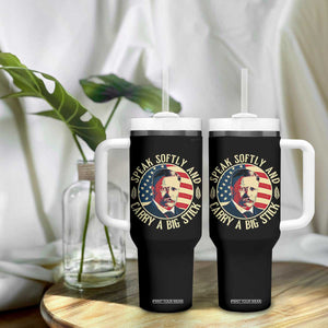 Theodore Roosevelt Quote American President Tumbler With Handle Speak Softly and Carry a Big Stick TS14 Print Your Wear