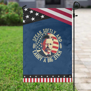Theodore Roosevelt Quote American President Garden Flag Speak Softly and Carry a Big Stick TS14 Classic Blue Black Print Your Wear