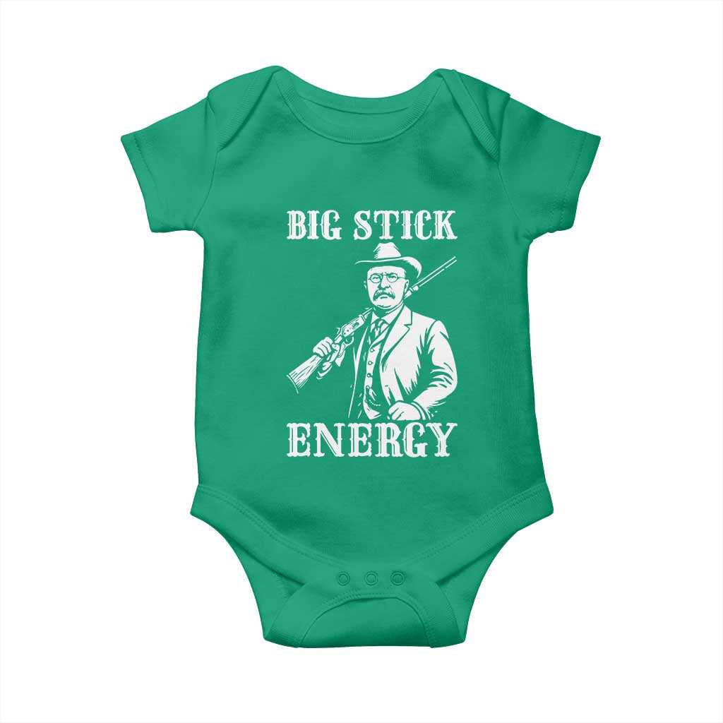 Funny Teddy Roosevelt Baby Onesie Big Stick Energy President TS14 Irish Green Print Your Wear