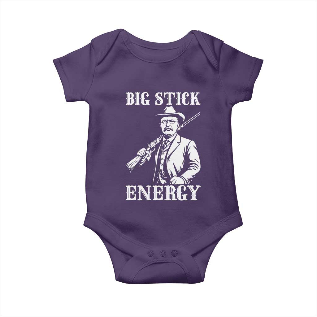 Funny Teddy Roosevelt Baby Onesie Big Stick Energy President TS14 Purple Print Your Wear