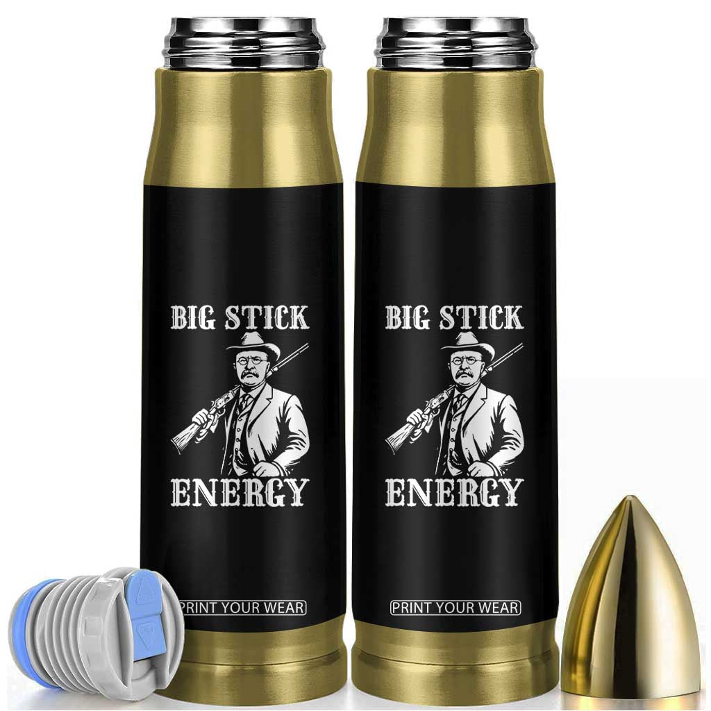 Funny Teddy Roosevelt Bullet Tumbler Big Stick Energy President TS14 Black Print Your Wear