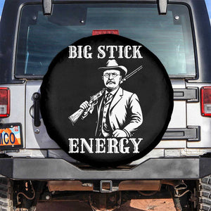 Funny Teddy Roosevelt Spare Tire Cover Big Stick Energy President TS14 No hole Black Print Your Wear