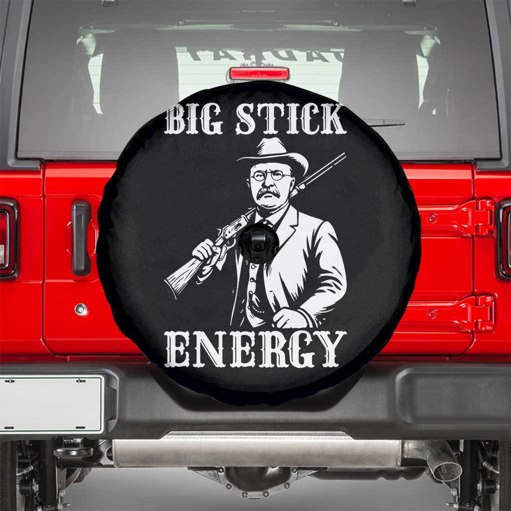 Funny Teddy Roosevelt Spare Tire Cover Big Stick Energy President TS14 Black Print Your Wear