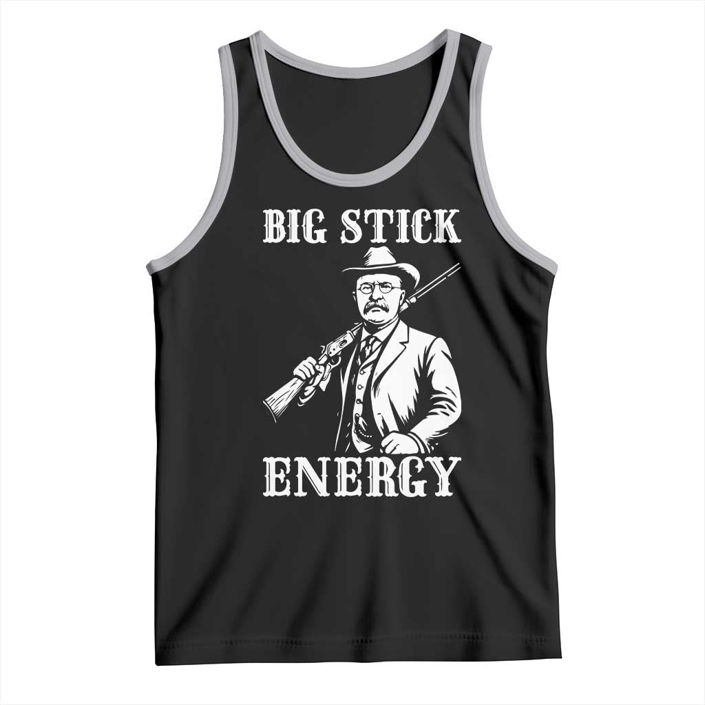 Funny Teddy Roosevelt Tank Top Big Stick Energy President TS14 Black Athletic Heather Print Your Wear