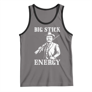 Funny Teddy Roosevelt Tank Top Big Stick Energy President TS14 Deep Heather Black Print Your Wear