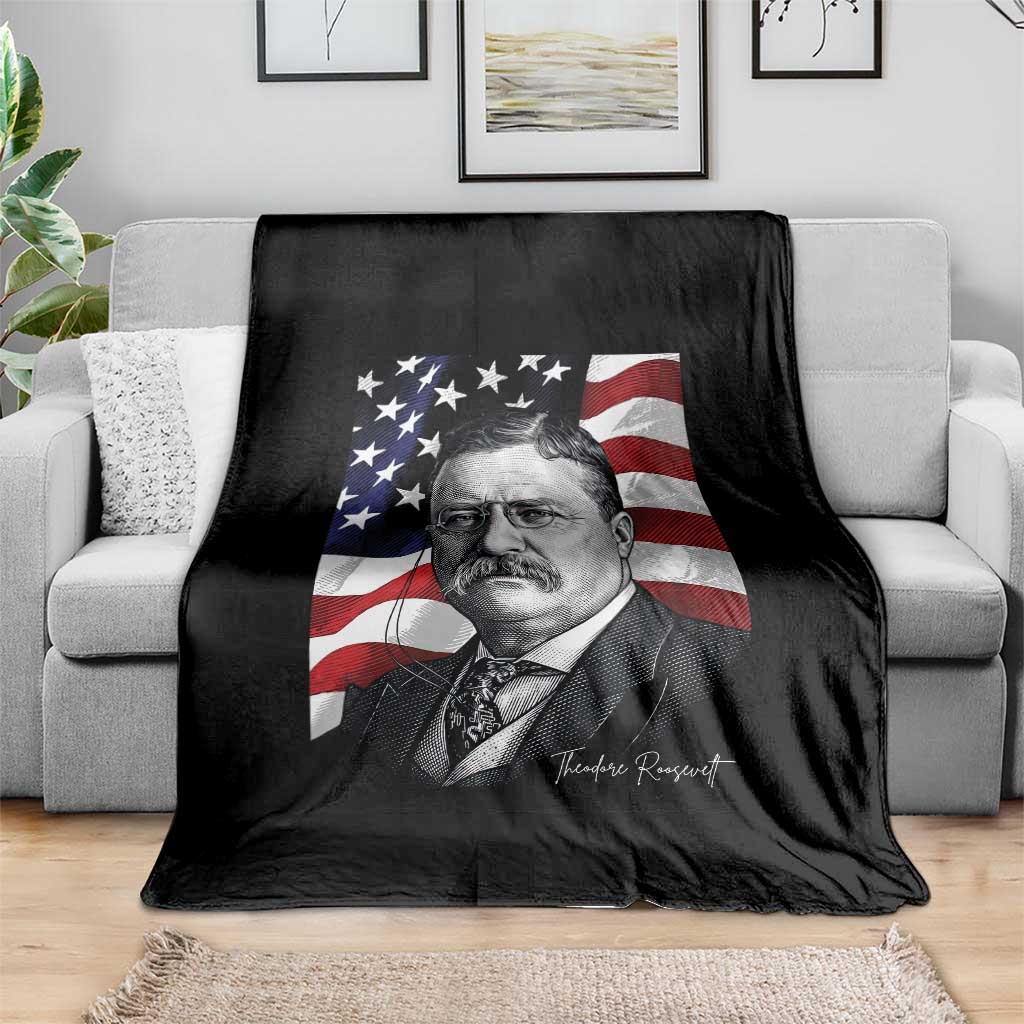 Theodore Roosevelt Patriotic American Flag President Throw Blanket TS14 Print Your Wear