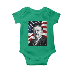 Theodore Roosevelt Patriotic American Flag President Baby Onesie TS14 Irish Green Print Your Wear