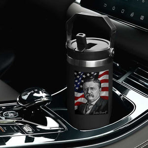 Theodore Roosevelt Patriotic American Flag President Flip Straw Tumbler TS14 Print Your Wear