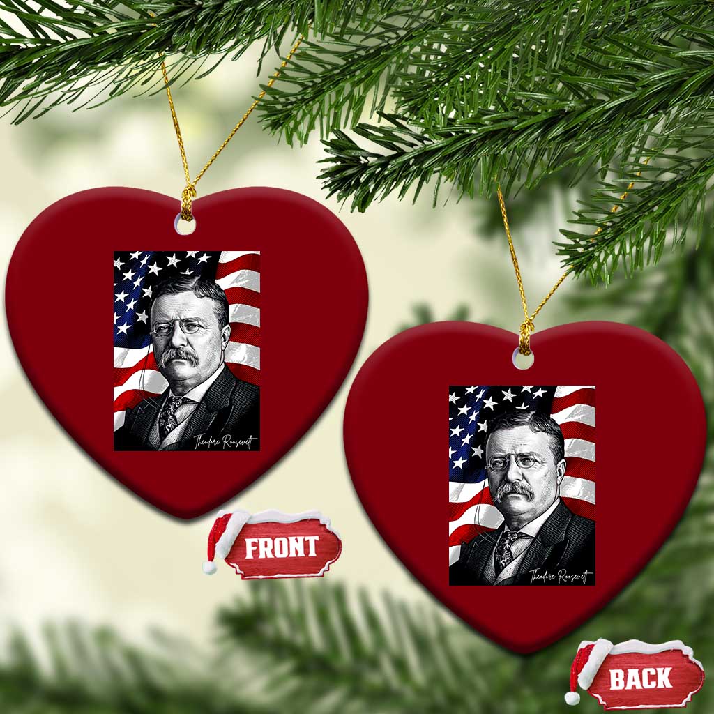 Theodore Roosevelt Patriotic American Flag President Ceramic Ornament TS14 Print Your Wear