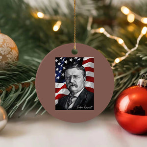 Theodore Roosevelt Patriotic American Flag President Ceramic Ornament TS14 1pc Mocha Print Your Wear