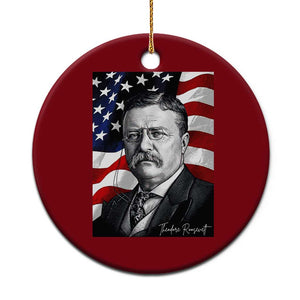 Theodore Roosevelt Patriotic American Flag President Ceramic Ornament TS14 1pc Red Print Your Wear
