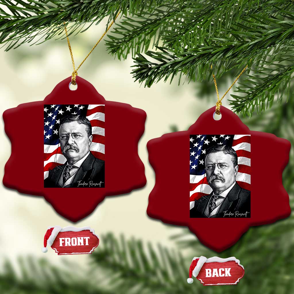 Theodore Roosevelt Patriotic American Flag President Ceramic Ornament TS14 Print Your Wear