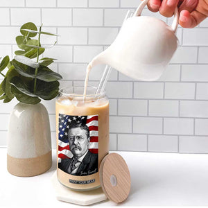 Theodore Roosevelt Patriotic American Flag President Glass Can TS14 Print Your Wear