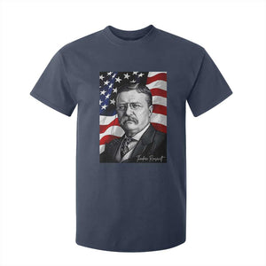 Theodore Roosevelt Patriotic American Flag President T Shirt For Kid TS14 Navy Print Your Wear