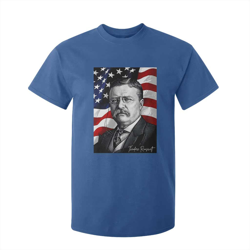 Theodore Roosevelt Patriotic American Flag President T Shirt For Kid TS14 Royal Blue Print Your Wear