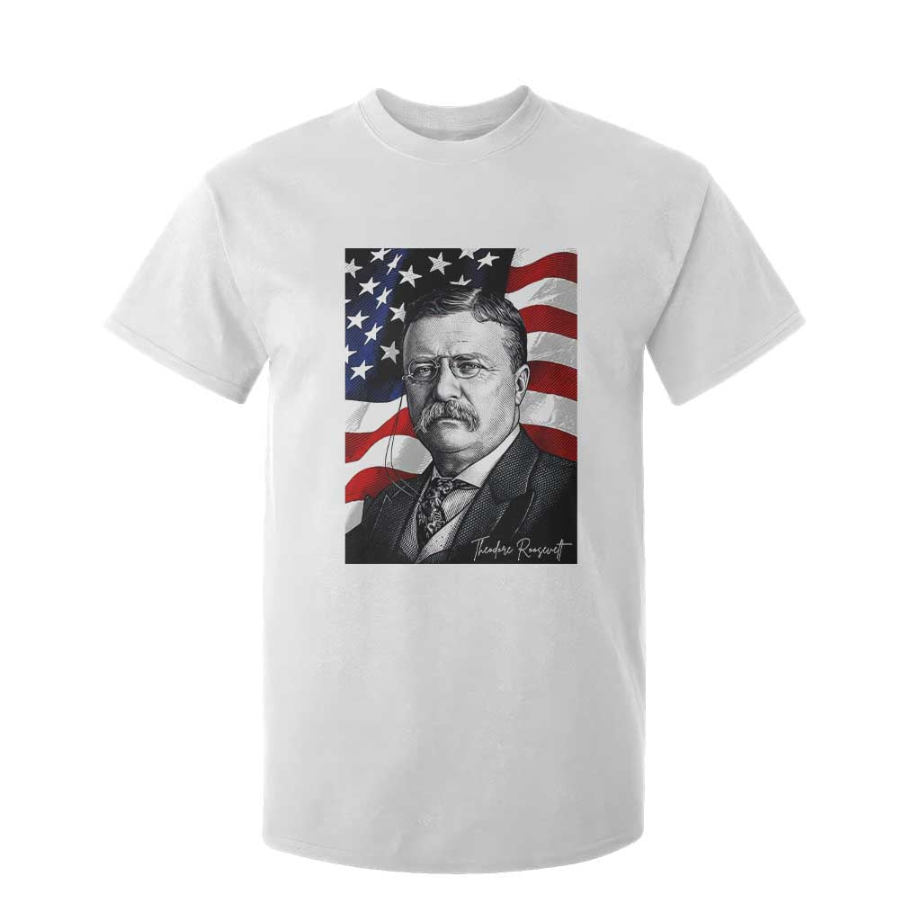 Theodore Roosevelt Patriotic American Flag President T Shirt For Kid TS14 White Print Your Wear