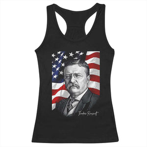 Theodore Roosevelt Patriotic American Flag President Racerback Tank Top TS14 Black Print Your Wear