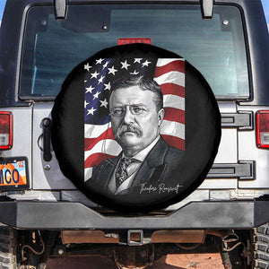 Theodore Roosevelt Patriotic American Flag President Spare Tire Cover TS14 No hole Black Print Your Wear