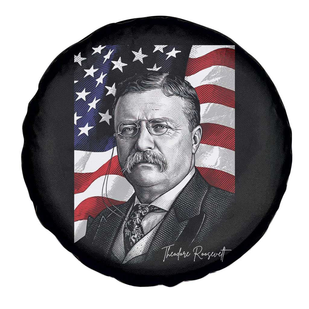 Theodore Roosevelt Patriotic American Flag President Spare Tire Cover TS14 Print Your Wear
