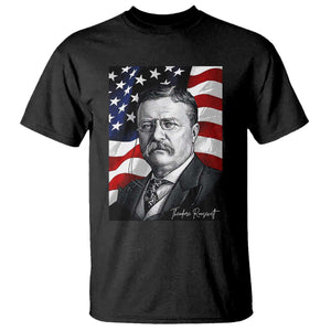 Theodore Roosevelt Patriotic American Flag President T Shirt TS14 Black Print Your Wear