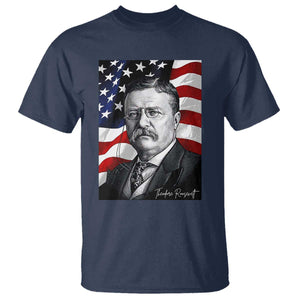 Theodore Roosevelt Patriotic American Flag President T Shirt TS14 Navy Print Your Wear